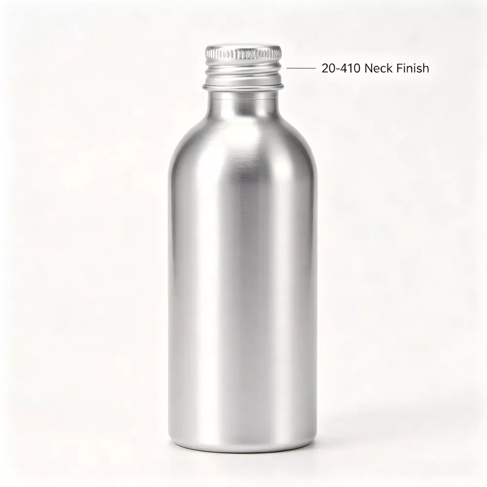 Botol Semangat Bulat Kemasan Gloss Aluminium dengan Kemasan Leher 20-410 Botol Semangat Bulat Kemasan Gloss Aluminium dengan Kemasan Leher 20-410