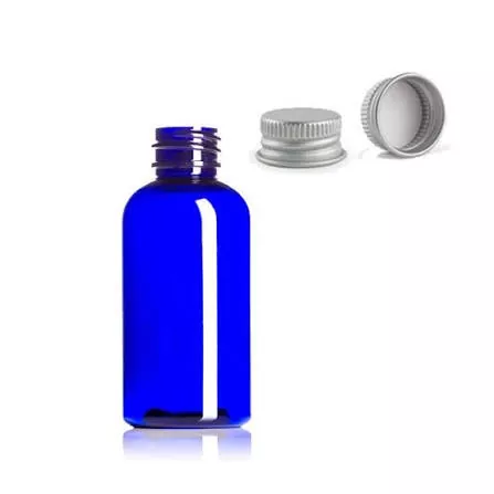 PET Boston Round Bottles With Silver Caps